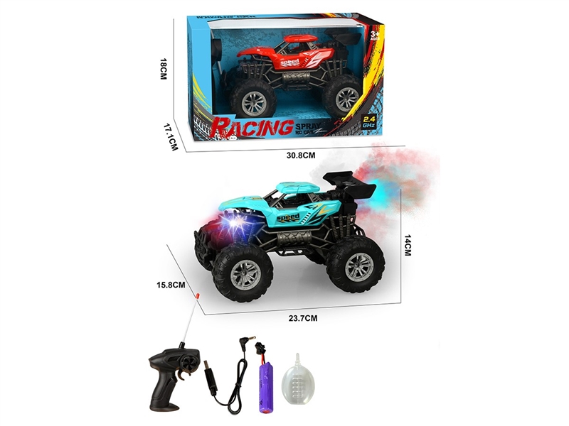 2.4G 1:16 4-CHANNEL R/C CAR W/LIGHT & SPRAY,2COLORS(INCLUDED BATTERY) - HP1267247