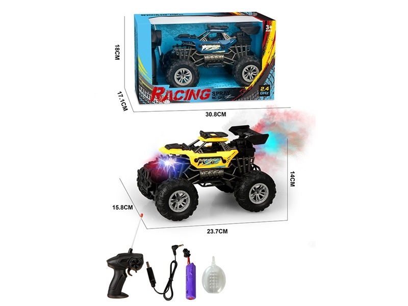 2.4G 1:16 4-CHANNEL R/C CAR W/LIGHT & SPRAY,2COLORS(INCLUDED BATTERY) - HP1267249