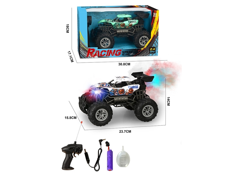 2.4G 1:16 4-CHANNEL R/C CAR W/LIGHT & SPRAY,2COLORS(INCLUDED BATTERY) - HP1267251