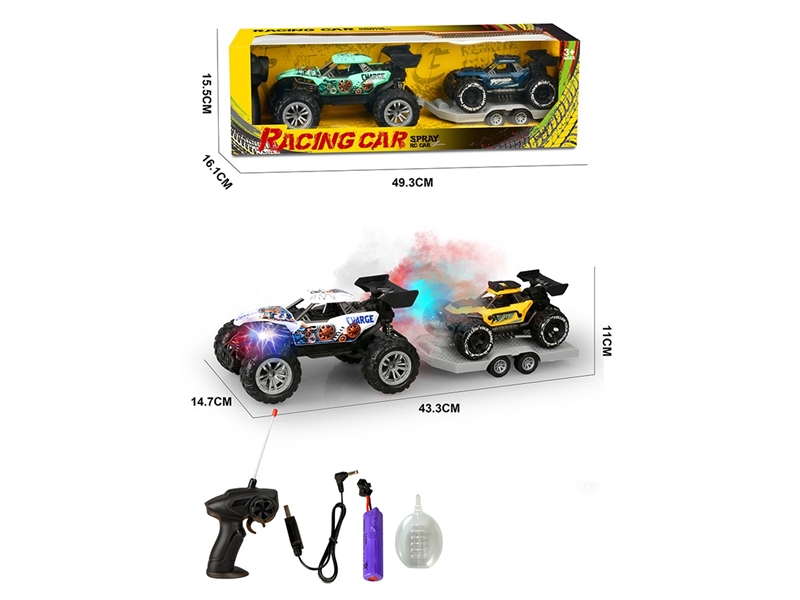 2.4G 1:18 4-CHANNEL R/C FRICTION CAR W/LIGHT & SPRAY,2COLORS(INCLUDED BATTERY) - HP1267257