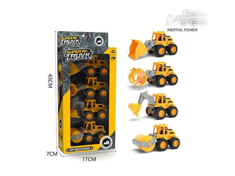 FRICTION CONSTRUCTION CAR 4PCS - HP1267652