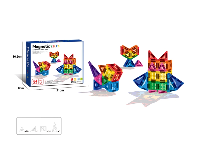 MAGNETIC BUILDING TILES 64PCS - HP1268180