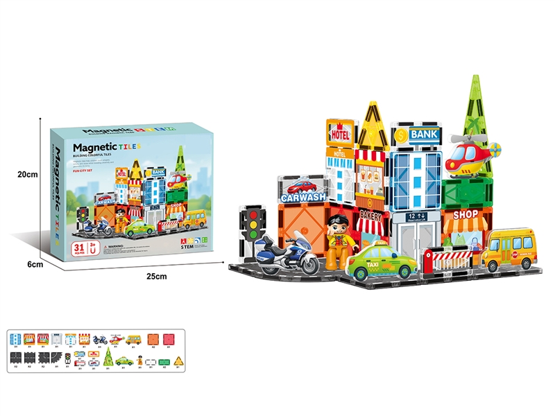 MAGNETIC BUILDING TILES 31PCS - HP1268181