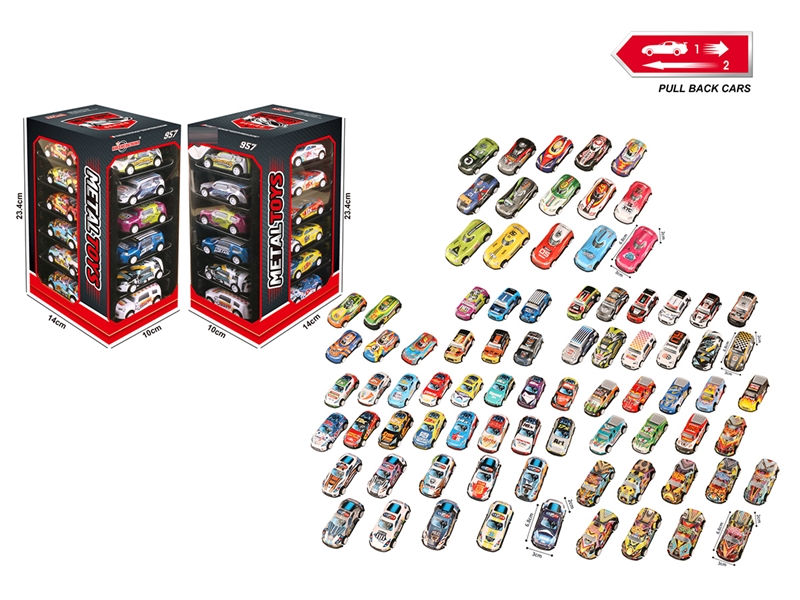 PULL BACK DIE-CAST CAR 18PCS,82ASSTT - HP1268242