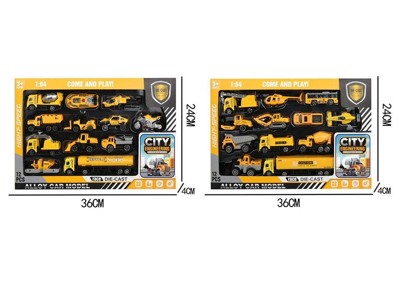 FREE WAY DIE-CAST CONSTRUCTION TRUCK SET,12PCS - HP1268271