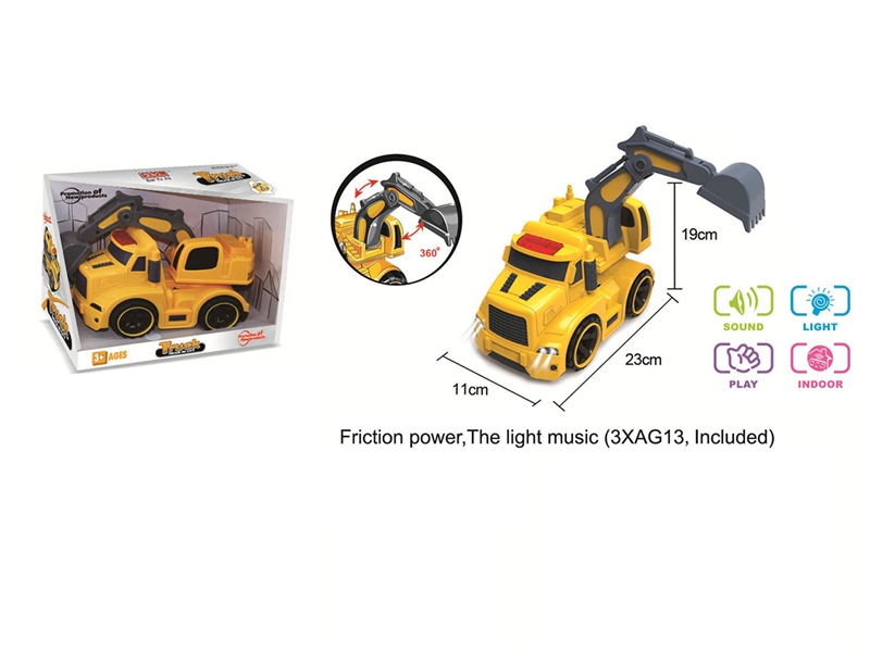 FRICTION CONSTRUCTION TRUCK W/LIGHT & MUSIC(INCLUDED BATTERY) - HP1268543