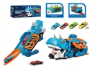 DINOSAUR RAIL STORAGE CAR W/FREE WAY DIE-CAST CAR 4PCS GREEN/BLUE