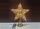 CHRISTMAS METAL STAR TREE TOPPER W/LIGHT（NOT INCLUDED BATTERY）