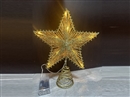 CHRISTMAS METAL STAR TREE TOPPER W/LIGHT（NOT INCLUDED BATTERY）