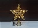 CHRISTMAS METAL STAR TREE TOPPER W/LIGHT（NOT INCLUDED BATTERY）