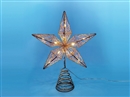 CHRISTMAS METAL STAR TREE TOPPER W/LIGHT（NOT INCLUDED BATTERY）