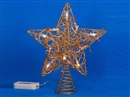 CHRISTMAS METAL STAR TREE TOPPER W/LIGHT（NOT INCLUDED BATTERY）