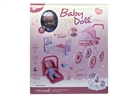 12"COTTON BODY DOLL W/BABY STROLLER
