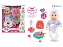 14"BLOW MOLD DOLL W/DRINKING WATER & 12 SOUNDS IC & 3D EYES & ACCESSORIES
