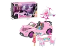 B/O CAR W/FASHION  DOLL & LIGHT & MUSIC & ACCESSORIES