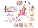 14"BLOW MOLD DOLL W/IC & BABY STROLLER & ACCESSORIES
