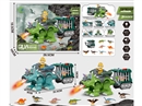 B/O DINOSAUR W/LIGHT & SOUND & SPRAY & WALKING（GREEN/BLUE）