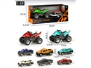 1:12 FRICTION DIE-CAST MOTORCYCLE W/FREE WAY CAR，3COLOURS