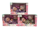 14"RUBBER DOLL,3COLOUR W/ACCESSORIES