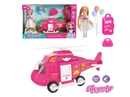 FRICTION HELICOPTER W/LIGHT & SOUND & 5"SOLID BODY DOLL
