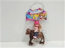 4.5"SOLID BODY DOLL W/HORSE