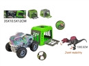 FRICTION CAR W/CAGE & DINOSAUR