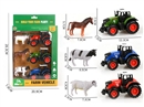 3只装合金回力农夫车+3动物
