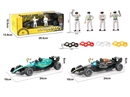 (1:20)中号惯性灯光声音F1方程车+比赛人+轮胎