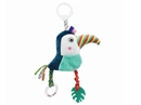 婴儿卡通毛绒鹦鹉床挂风铃摇铃，底部可抽拉