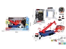 FRICTION TRUCK W/PULL BACK FIRE CAR  & GAS STATION & SOUNG(INCLUDE BATTERY)